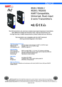 Thumbnail of document Data Sheet - IPAQ R520 HART Compatible Universal Dual-Input 2-Wire Tx